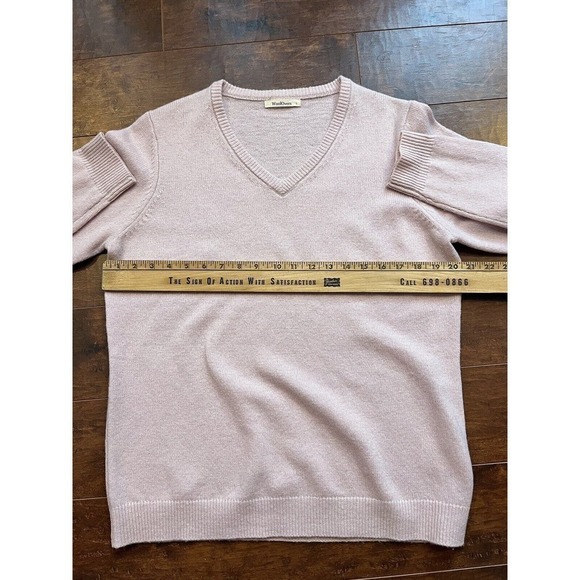 WoolOver Womens Pink V-Neck 100% Lambswool Sweater Womens Size Large - Picture 4 of 6